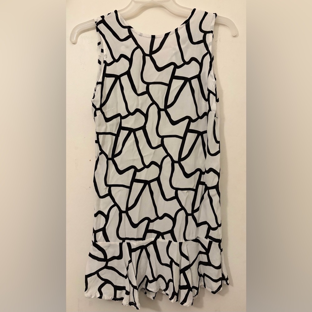 Ava Sky Monochrome Abstract Mini Dress